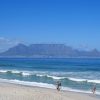 The flat summit of Table Mountain above Cape Town and the harbour